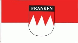 Fahne Franken Rot-Weiss und Schrift Grösse 1,50x0,90m - FRIP –Versand®
