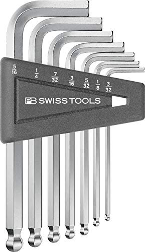 PB Swiss Tools - Set di 7 chiavi a brugola a L PB 212, con testa sferica, 100% Swiss Made