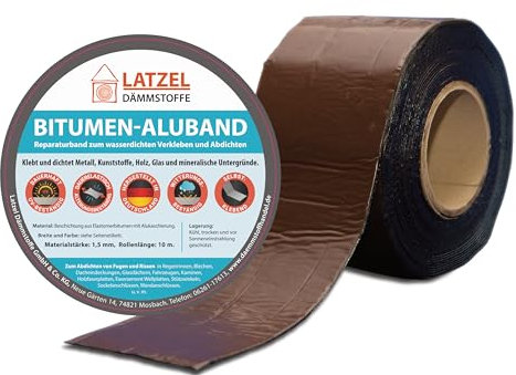 Bande bitumeuse de 200 mm - Lambourde aluminium - Rouleau de 10 m