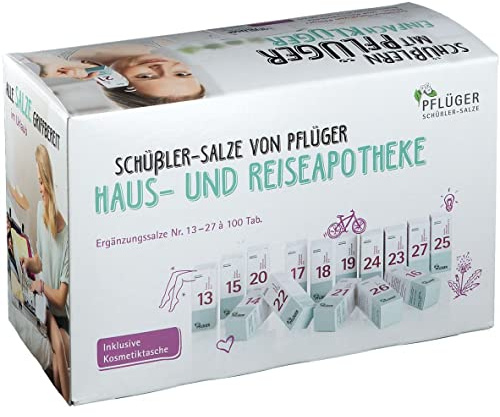 PFLÜGER Schüßler-Salze Nr. 13-27 Ergänzungssalze, je 100 Tabletten | Ergänzungssalze Nr. 13–27 für Haus- und Reiseapotheke, Schüssler Salze im Arzneiglas, glutenfrei, Arzneimittel