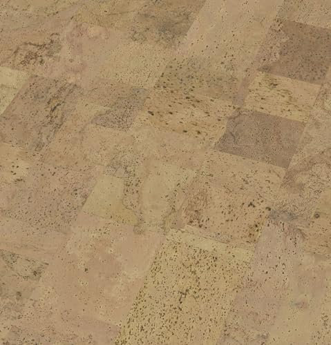 1 Paket (1,95m²) Korkboden zum klicken, Korkboden mit Trittschalldämmung, Korkboden endversiegelt, Korkfertigparkett, Kork-Fußboden, Korkboden verlegefertig, Korkklickboden - Auriga natur