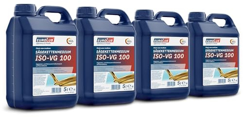 4 x 5 L = 20 litri EUROLUB – Olio per catene per motosega Medium ISO VG 100 di carcere, olio per sega catene