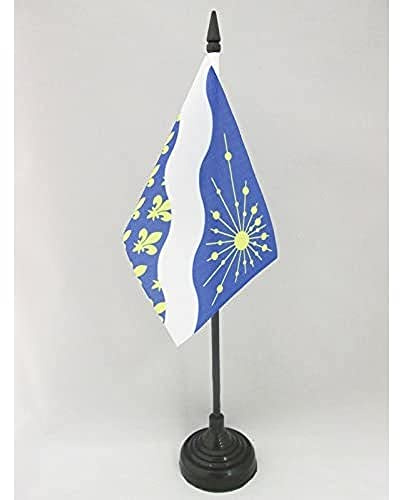 AZ FLAG Drapeau de Table Essonne 15x10 cm Polyester 100D Socle Plastique | Usage intérieur Drapeau de bureau français finition cousue et bords renforcés avec mât en plastique et socle en plastique