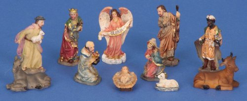 Modellhaus Krippenfiguren 11-teiliges Set Krippe Figuren Weihnachten Größe bis 5cm