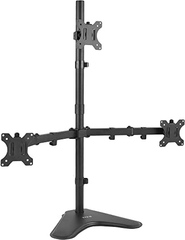 VIVO STAND-V003E Dreifach-LCD-/LED-Computer-Monitorständer, freistehend, strapazierfähig, voll verstellbare Halterung für 3 Bildschirme bis 76,2 cm (30 Zoll)