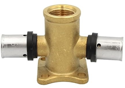 Pipetec Pressfitting Wandwinkel 16x2 mm 1/2 Zoll IG 165° Wandscheibe doppelt TH Kontur Verbundrohr, DVGW, TH-Profil