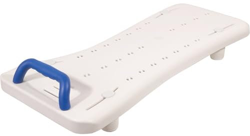 Aidapt White Width Adjustable Easy Clean Bath and Transfer Board with Handle to Fit Baths Between 463 and 680mm Bathroom Aid