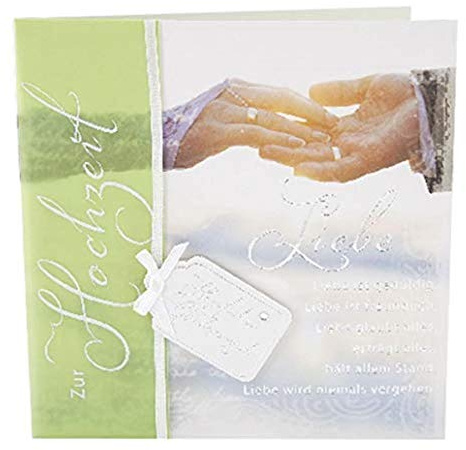 Depesche 4907.046 Emotions Glückwunsch-Karte zur Hochzeit, elegante Hochzeitskarte mit passendem Spruch und Innentext, inkl. Umschlag, 17 x 16,5 cm