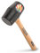 Estwing DH-18 18oz Deadhead Bounce Resistant Black Rubber Mallet with Hickory Handle and Soft Face