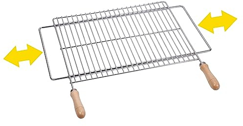 Sauvic 02815 - Parrilla Barbacoa Extensible Inoxidable, 18/8, 60 x 40 cm
