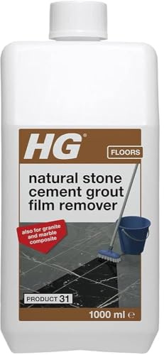 HG Naturstein Zement- und Kalk-Entferner 1L (30-40 m²/l) für Naturstein, Marmor, Travertin, Kalkstein, Granit, Terrazzo, Bruchstein, Porzellan, Keramik