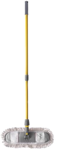 Apex Lavapavimenti con Panno in Cotone – Testa Snodata, Grande Superficie Pulente, Panno Lavabile in Lavatrice, Manico Allungabile 90-130 cm, 40x17 cm