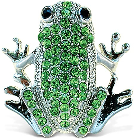 COTA Global Frog Silver Sparkling Rhinestones Decorative Fridge Magnet
