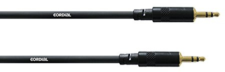 Cordial WW symmetric connecting cable jack, 3.5 mm, stereo gold/jack stereo gold, 3.5 mm length 0.9 black