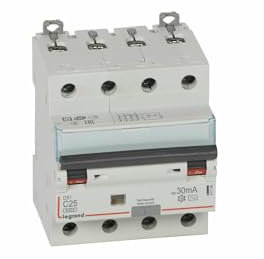 411188 Legrand Disjoncteur différentiel tétrapolaire 25A 30mA type AC - DX³6000 10kA 4P