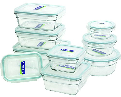 Glasslock Juego de recipientes aptos para horno (18 piezas)