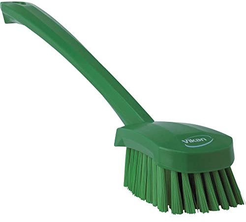 Vikan 41862 Hand-Held Hand Brush, Polypropylene, Polyester Bristle, 15-3/4, Green