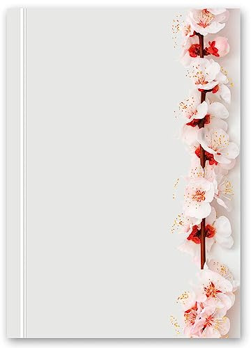 Motivpapper brevpapper körsbärsblommor 100 ark DIN A4 90 g/m²