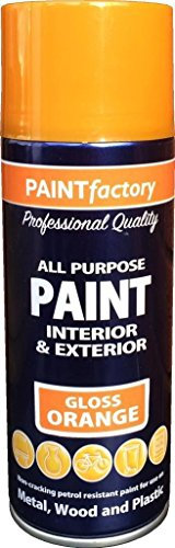 400ml All Purpose Orange Gloss 1745PR Spray Can Household Car Van Bike Aerosol Paint (6 Pack)