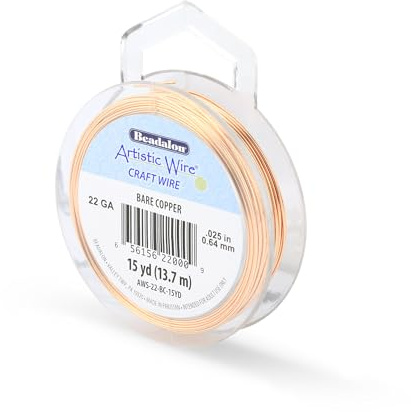 Artistic Wire, 22 Gauge Uncoated Bare Copper Copper Craft Wire, 15 yd