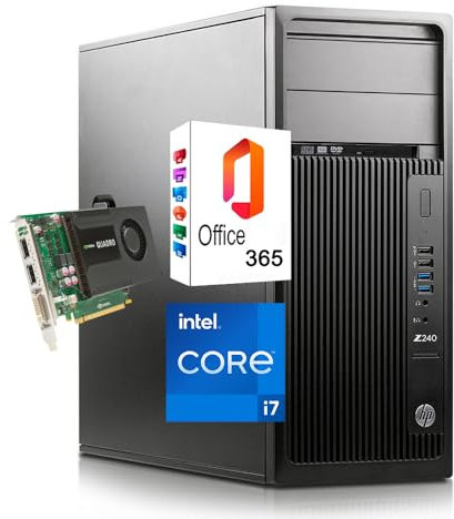 HP Workstation Z240 PC RICONDIZIONATO, Processore core i7-6700K, Memoria Ram 64GB, Disco 1500 GB (1000 SSD + 512 HDD), SCHEDA VIDEO NVIDIA QUADRO K2000 2GB DDR5, WIN 11 PRO + OFFICE 365