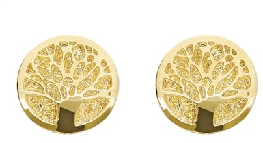forme di Lucchetta - Baum des Lebens Ohrringe Ohrstecker 14 Karat GelbGold, Gold Ohrringe Damen Echtgold - Hochwertiges Schmuck hergestellt in Italien | Gold Ohrringe Damen Echtgold, Hochwertiges Schmuck hergestellt in Italien, Ohrringe aus 14 Karat massivem Gold für Damen