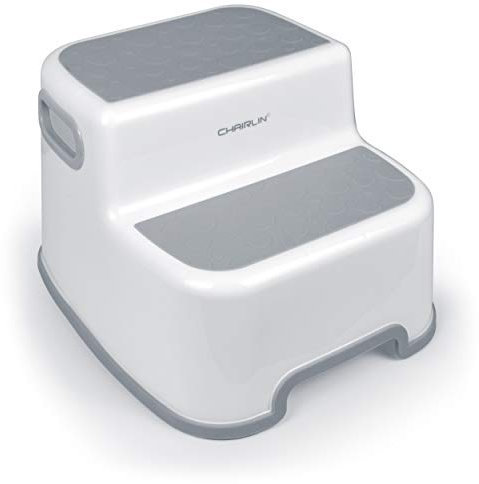 Tritthocker für Kinder – Chairlin Zweistufiger Tritt-Schemel Kinderschemel, Hocker für Kinder, Töpfchen Baby Trittschemel, Kleinkind Tritthocker, Anti-Rutsch (grau)