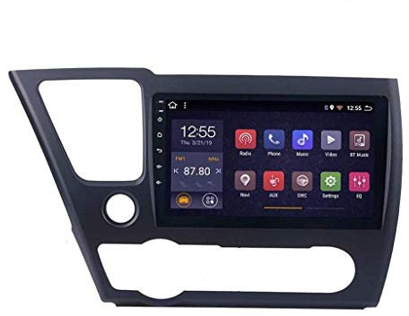 Android 8.1 Car GPS Navigation Radio TV 9 Full Touch Screen Auto Radio Radio para Honda Civic 2013-2015, con control de volante Bluetooth Mirror Link Stereo SD AUX DAB USB, WiFi: 1+16G