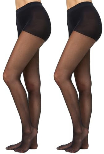 Nur Die 2er Pack Goodbye Laufmaschen 20 DEN Strumpfhose verhindert Laufmaschen transparente Fein-Strumpfhose matte Optik haltbar Damen