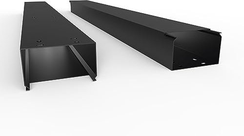 Kabelkanal Pro mit Bodenlochung, Kabelschacht 2m 100x60mm - 2x1m, Black - Schwarz