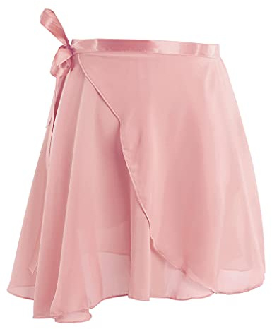 Daydance Light Pink Girls Ballet Skirts Kids Sheer Chiffon Over Scarf for Dancing