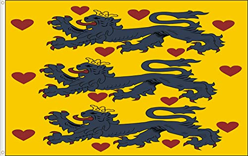 DÄNEMARK KÖNIGLICHE FLAGGEN (ESTRIDSEN HAUS) MITTELALTER 90D SEIDENSATIN QUALITÄT GRÖßE VON 150X90 CM