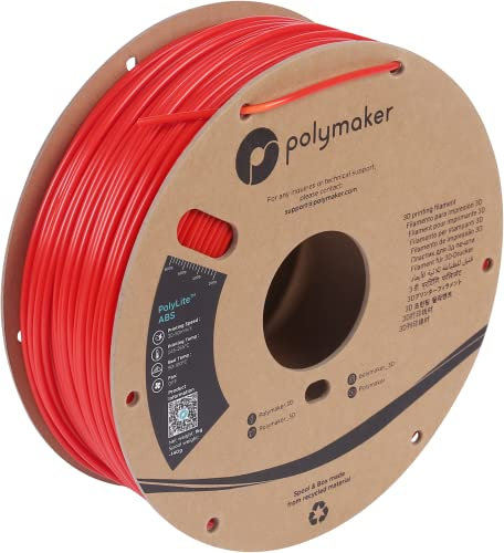 Polymaker PE01014 PolyLite Filament ABS geruchsarm 2.85mm 1000g Rot 1St.