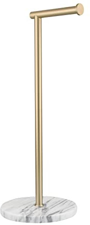 Tecmolog Stehender Toilettenpapierhalter Edelstahl WC Rollenhalter Freistehend Gebürstetes Gold, SBH252J