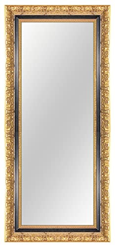 Online-GalleryKing Wandspiegel nach Maß 60 x 140 cm Gold Schwarz Barock Shabby Vintage für | Flur | Badezimmer | Wohnzimmer | Schlafzimmer | Spiegel Rahmen OGK-EH32