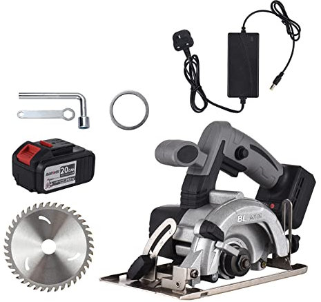 Cordless Circular Saw Geevorks Mini Circular Saw 21V 7800RPM 4.0Ah Battery Fast Charger 45 Degree Adjustable Bevel Cutting with 110mm Blade Electric Circular Saw Woodworking Tool