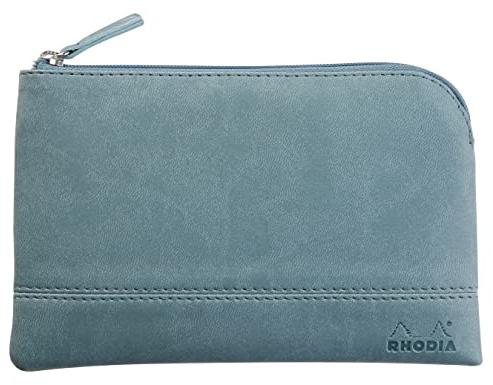 Rhodia 116535C - Rhodiarama pochette zippé en simili cuir italien - taille S (11x17 cm) EAU