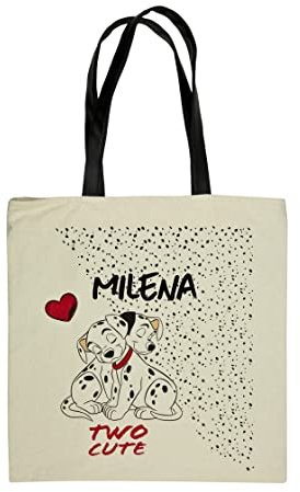 Personalisierte Shopper Tasche groß mit Namen | Wickel- und Windeltasche Filmklassiker | Stofftasche Baumwolle Jutebeuel Henkeltasche