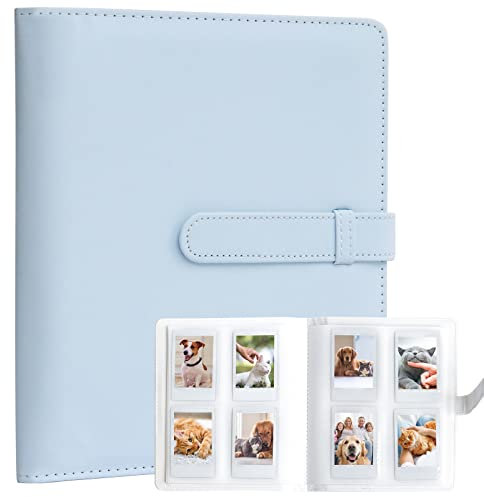 Album Photo 128 Pochettes pour Instax Mini LiPlay 11 12 9 8+ 8 7S Appareil Photo instantané, SnapTouch PIC-300 Z2300 Imprimante Mint Zip (bleu)
