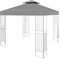 Ersatzdach Pavillon 3x3m Wasserdicht stabil Winterfest 160g/m² Grau,Doppeldach Gartenpavillon Pavillondach Faltpavillon Sturmfest Partyzelt Ersatzbezug,Top Abdeckung zweistufiges Baldachin