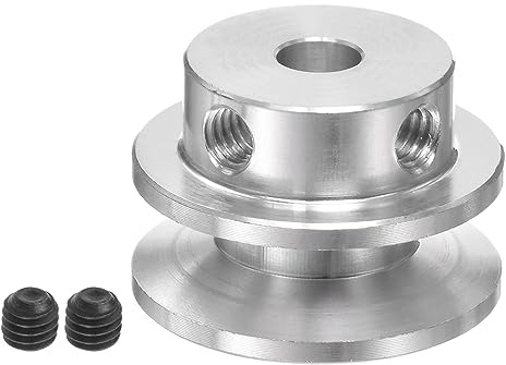 QUARKZMAN V-Typ Riemenscheibe Keilriemenscheibe Umlenkrolle 5mm Bohrung 22mm Außendurchm Einzeln Rille Aluminum Legierung für 3-5MM PU Runde Gürtel Motor Welle Bohrgerät