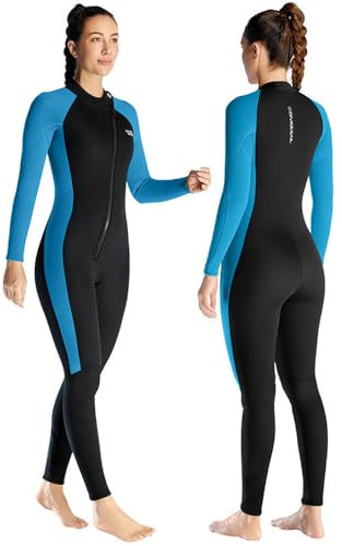 doorslay Damen 3 mm Neopren-Neoprenanzüge, einteiliger Ganzkörper-Tauchanzug mit Langen Ärmeln für Erwachsene
