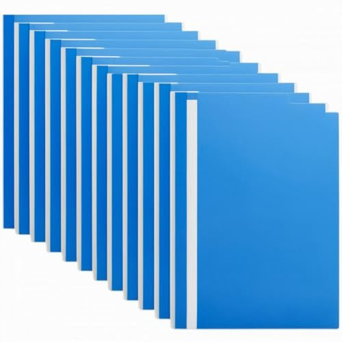 12 Stück Schnellhefter A4 aus Kunststoff, Mappen A4, Sammelmappe Blau Set, Projektordner, Dokumententasche A4, Folders, Fächermappe A4 für Dokumente Organisieren, Kassenzettel Aufbewahrung