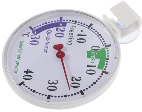 Hoement Kühlschrankthermometer Aus Kunststoff Analog Mit Drehknopf Präzise Temperaturanzeige 30 Bis 40 °c Gefrierschrank Und Kühlgerät Thermometer Für Handels Und Heimgeräte