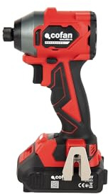Cofan Atornillador Percutor de Impacto sin escobillas | Para puntas 1/4 Hex | Control de velocidad variable: 1900, 2800 y 3600 rpm | Incluye Maletín, Cargador y Batería Li-Ion de 20V y 2,0 Ah