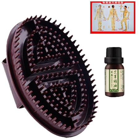 Palaufr Massagebürste Körper,Professionelle Meridianbürste | Massagebürste Meridian-Massagegerät - Handmassagegerät, Körperbürste, ergonomischer Massagekamm mit Massageöl, Guasha-Bürste