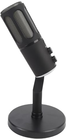 Microphone Dynamique USB XLR, Microphone de Jeu Dynamique Informatique, Modèle de Ramassage Cardioïde, Réduction du Bruit RVB PC Micro pour Le Podcast Studio en Direct