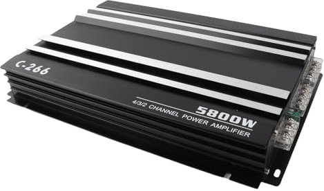 Amplificateur de Voiture 4 Canaux, Amplificateur de Puissance Automobile Audio de Voiture avec Audio en Alliage en Aluminium High Power Aluminium