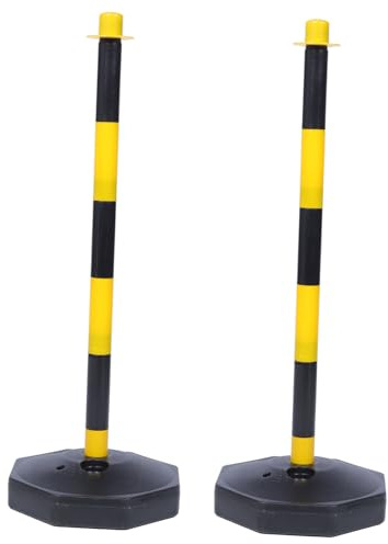 Ciieeo Set 2 Pezzi Colonne Di Avvertimento Riempibili in Plastica Giallo-nero, Coni Di Sicurezza Stabili Per Parcheggio in Garage, Dispositivi Di Segnalazione Stradale Esterni Riutilizzabili