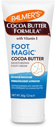Katsy Style Cocoa Butter Foot Cream – 60g Tube, With Peppermint Oil and Mango Butter, Deep Moisture for Dry Cracked Heels, Long-Lasting Hydration, Gentle Formula, No Animal Ingredients
